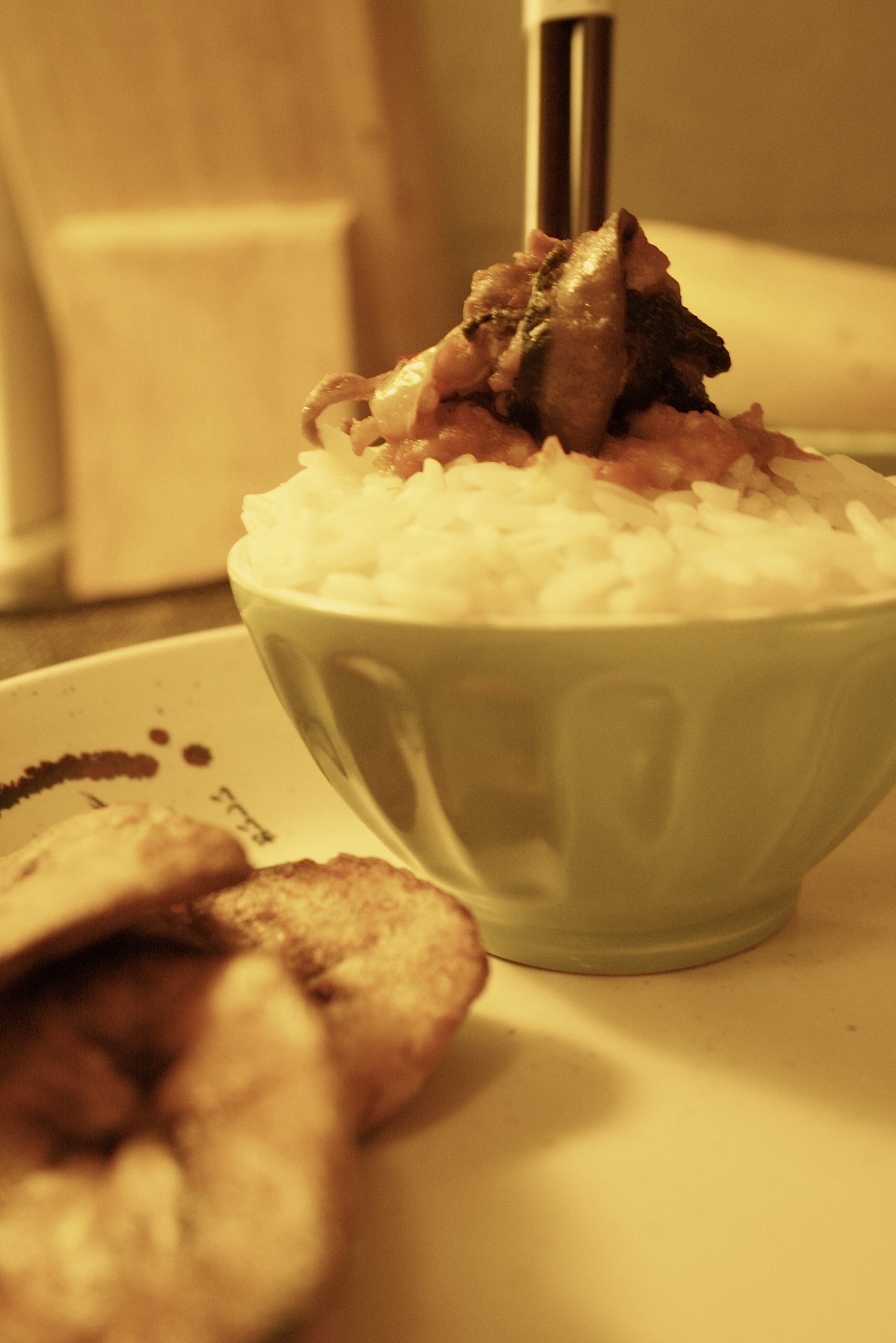 white rice, snail stew and dodo