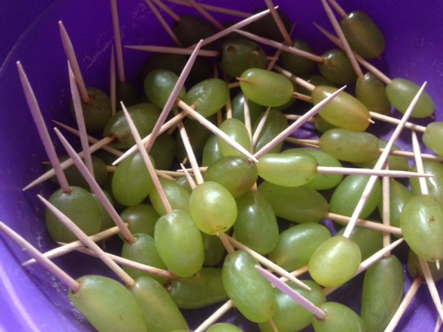 grapes on sticks